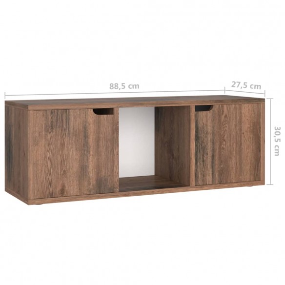 Meuble TV Chêne fumé 88,5x27,5x30,5 cm Aggloméré