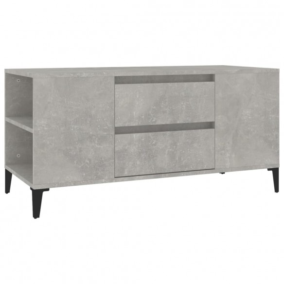 Meuble TV Gris béton 102x44,5x50 cm Bois d'ingénierie