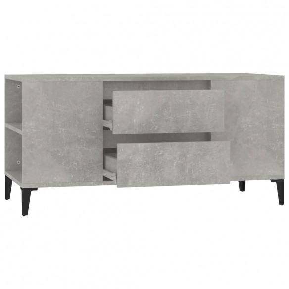 Meuble TV Gris béton 102x44,5x50 cm Bois d'ingénierie