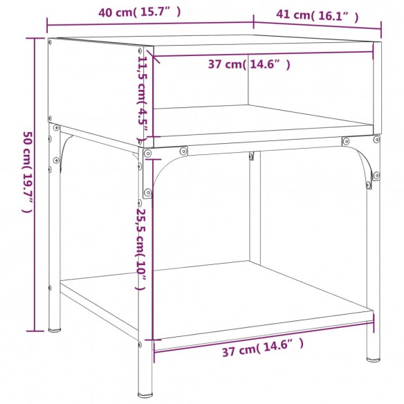 Tables de chevet 2 pcs sonoma gris 40x41x50 cm bois ingénierie