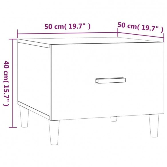 Tables basses 2 pcs blanc brillant 50x50x40cm bois d'ingénierie