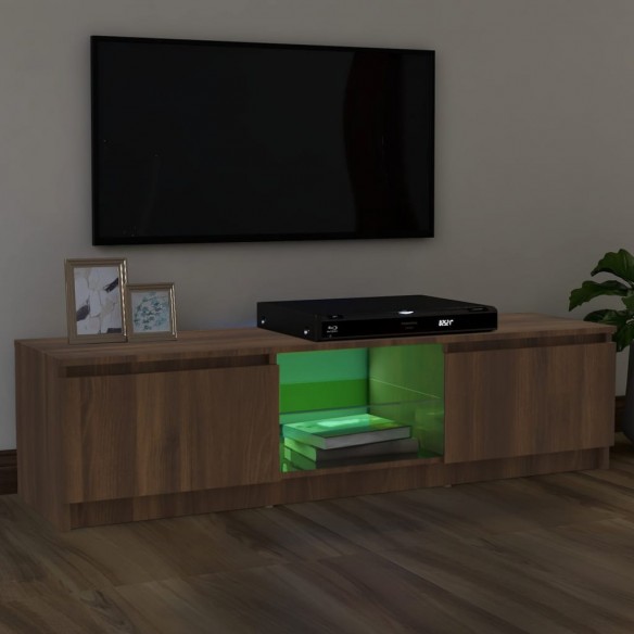 Meuble TV avec lumières LED chêne marron 120x30x35,5 cm