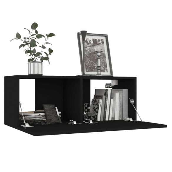 Meubles TV 4 pcs Noir 80x30x30 cm Aggloméré