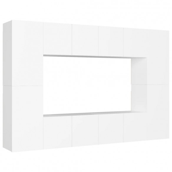 Ensemble de meubles TV 8 pcs Blanc Aggloméré