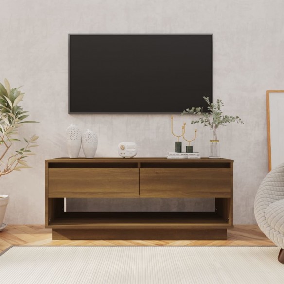 Meuble TV Chêne marron 102x41x44 cm Aggloméré