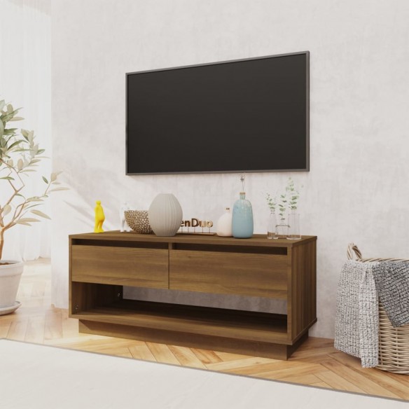 Meuble TV Chêne marron 102x41x44 cm Aggloméré