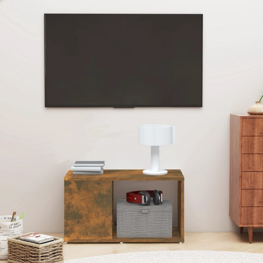 Meuble TV Chêne fumé 60x24x32 cm Bois d'ingénierie