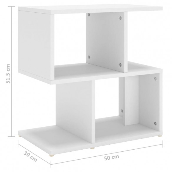 Table de chevet Blanc 50x30x51,5 cm Aggloméré