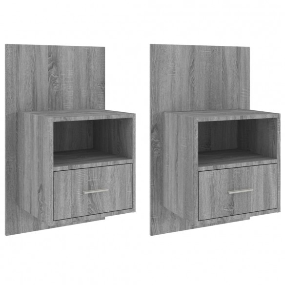 Tables de chevet murales 2 pcs Sonoma gris