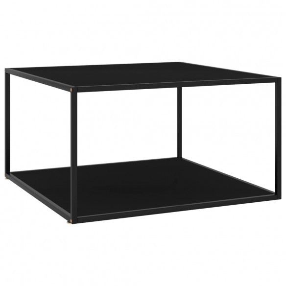 Table basse Noir avec verre noir 90x90x50 cm