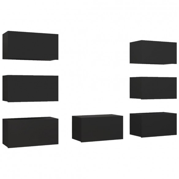 Meubles TV 7 pcs Noir 30,5x30x60 cm Aggloméré