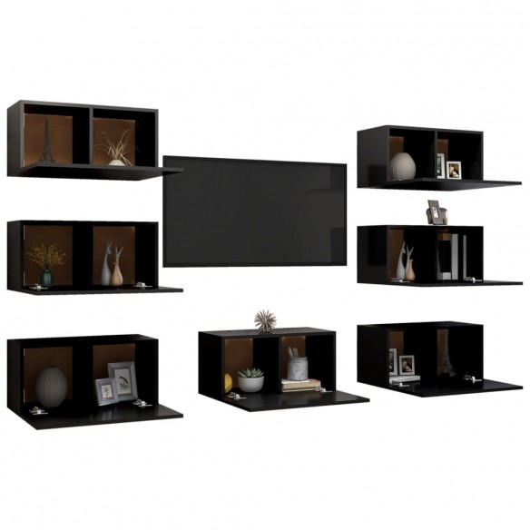 Meubles TV 7 pcs Noir 30,5x30x60 cm Aggloméré