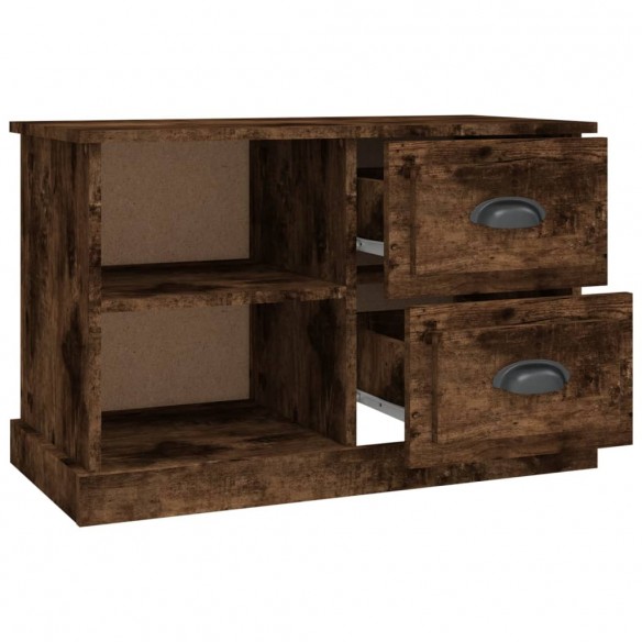 Meuble TV chêne fumé 73x35,5x47,5 cm bois d'ingénierie