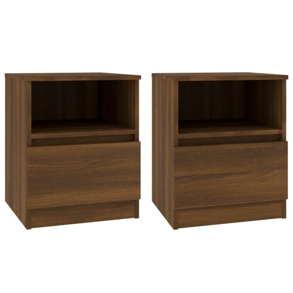 Tables de chevet 2pcs chêne marron 40x40x50cm bois d'ingénierie