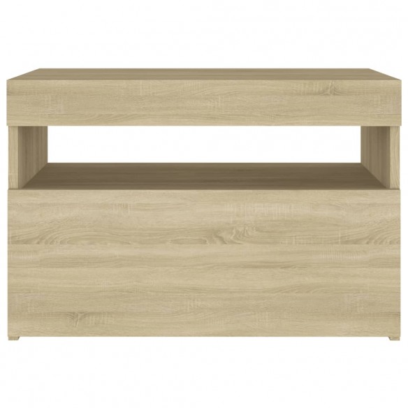 Tables de chevet à LED 2 pcs Chêne sonoma 60x35x40 cm