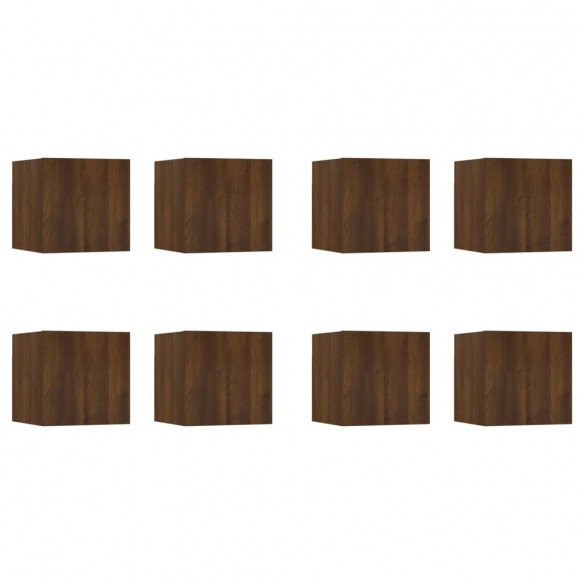 Meubles TV muraux 8 pcs Chêne marron 30,5x30x30 cm