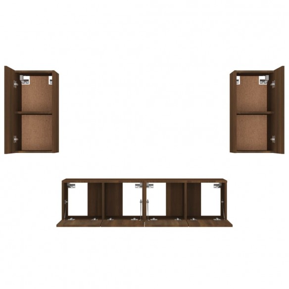 Ensemble de meubles TV 4 pcs Chêne marron Bois d'ingénierie