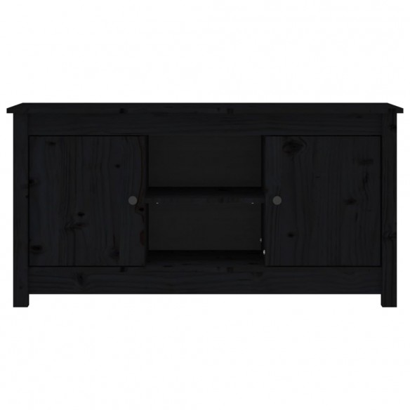 Meuble TV Noir 103x36,5x52 cm Bois de pin massif