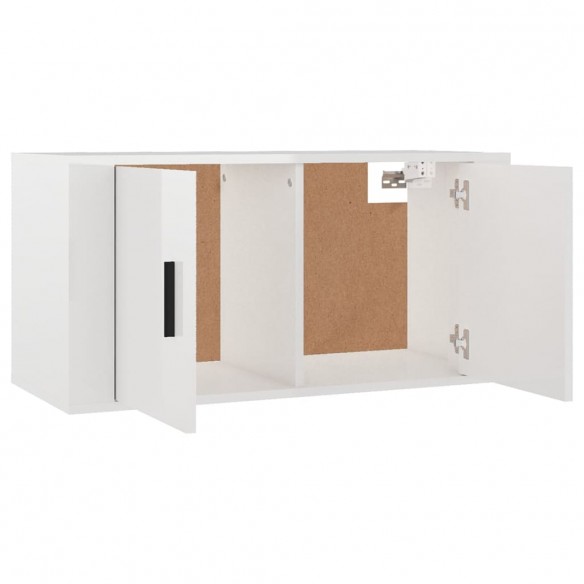 Ensemble de meubles TV 2 pcs blanc brillant bois d'ingénierie