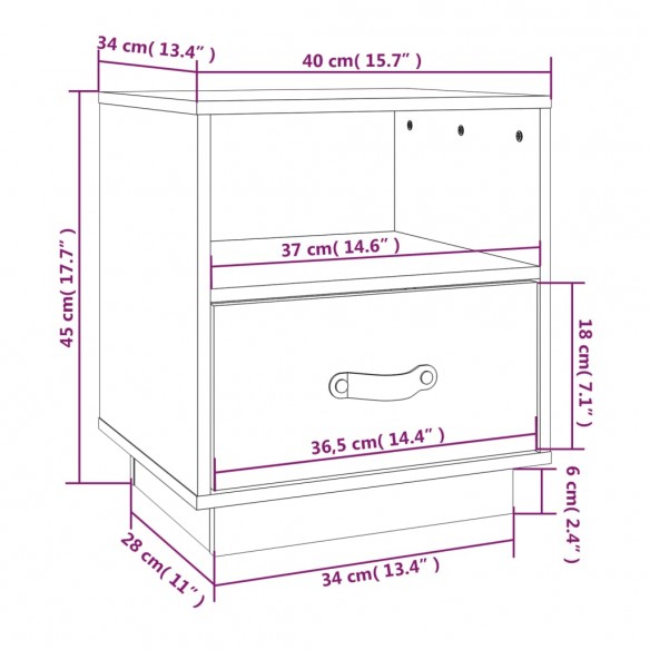 Tables de chevet 2 pcs Blanc 40x34x45 cm Bois de pin massif