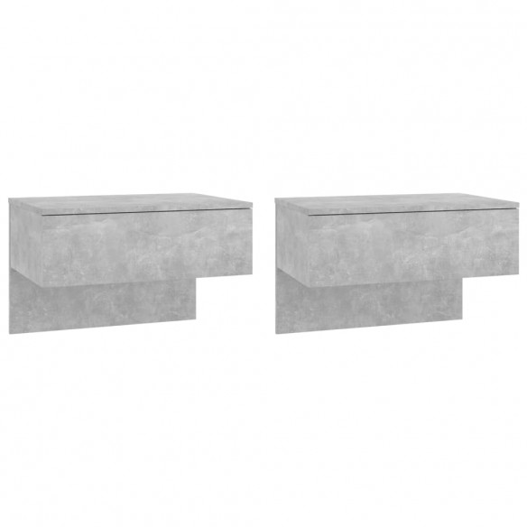 Tables de chevet murales 2 pcs Gris béton