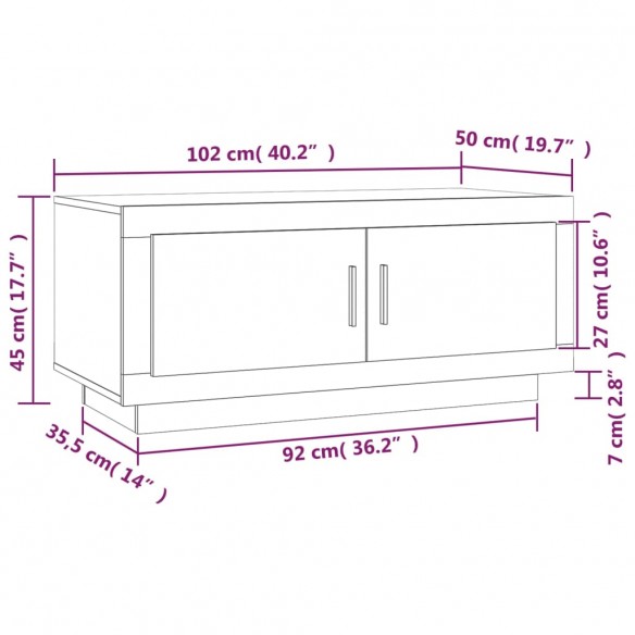 Table basse Chêne sonoma 102x50x45 cm Bois d'ingénierie