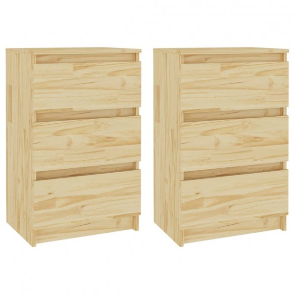 Tables de chevet 2 pcs 40x29,5x64 cm bois de pin solide