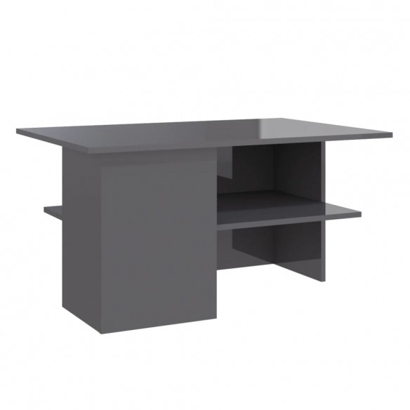 Table basse Gris brillant 90x60x46,5 cm Aggloméré