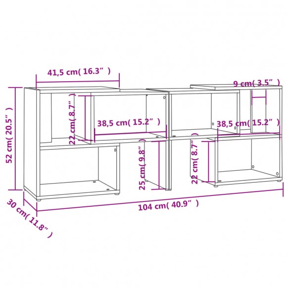 Meuble TV Gris béton 104x30x52 cm Aggloméré