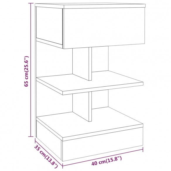 Table de chevet Sonoma gris 40x35x65 cm Bois d'ingénierie