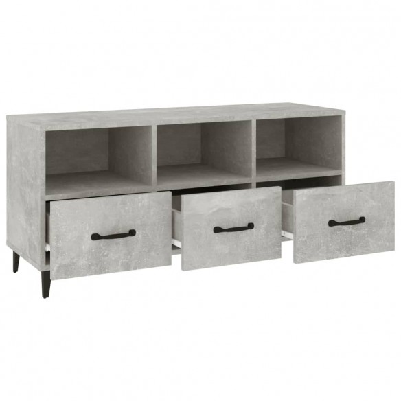 Meuble TV Gris béton 102x35x50 cm Bois d'ingénierie