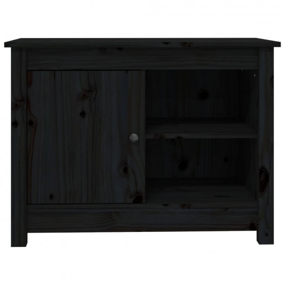 Meuble TV Noir 70x36,5x52 cm Bois de pin massif