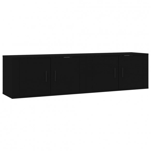 Meubles TV muraux 2 pcs noir 80x34,5x40 cm