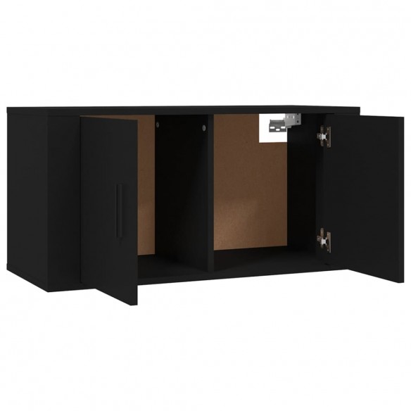 Meubles TV muraux 2 pcs noir 80x34,5x40 cm