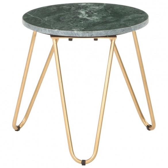 Table basse Vert 40x40x40 cm Pierre véritable et texture marbre