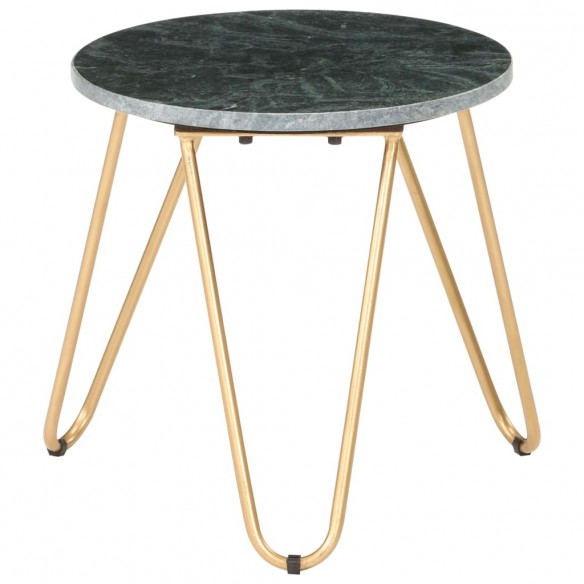 Table basse Vert 40x40x40 cm Pierre véritable et texture marbre