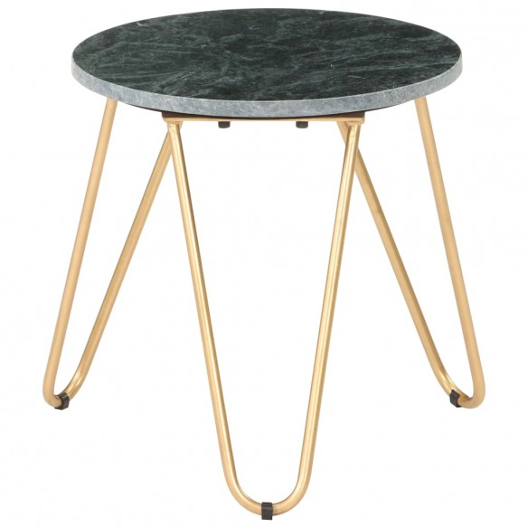 Table basse Vert 40x40x40 cm Pierre véritable et texture marbre