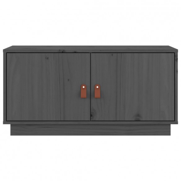 Meuble TV Gris 80x34x40 cm Bois de pin massif