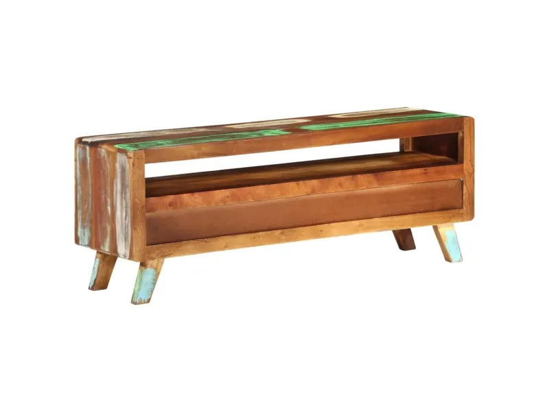 Meuble TV Multicolore 110x30x40 cm Bois massif de récupération