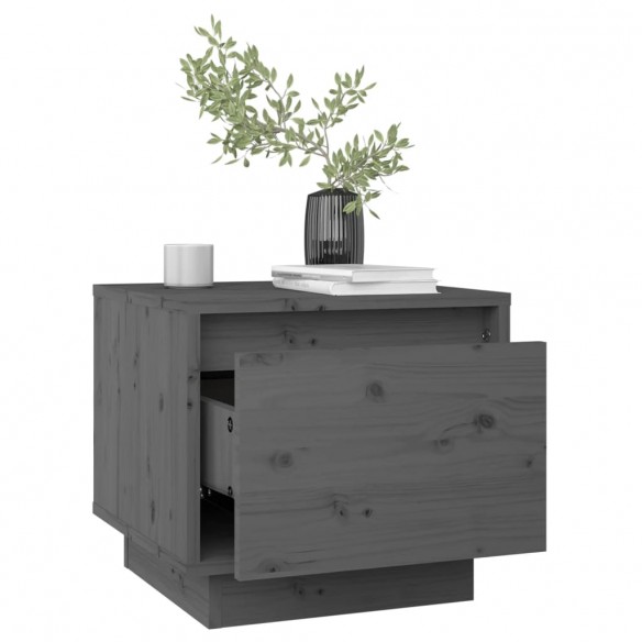 Tables de chevet 2 pcs Gris 35x34x32 cm Bois de pin solide