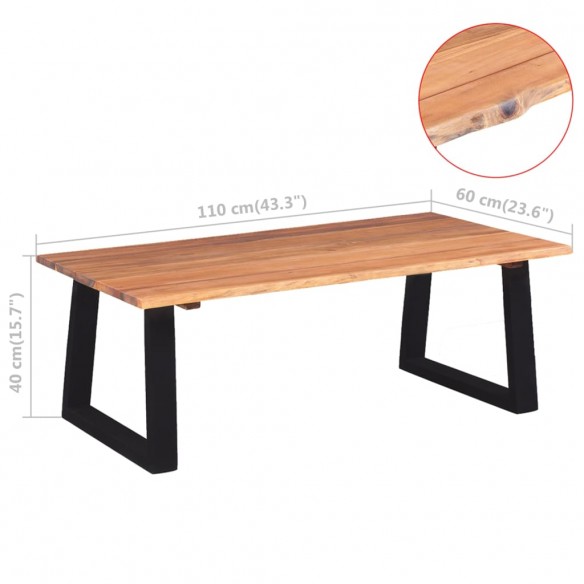 Table basse Bois d'acacia massif 110 x 60 x 40 cm