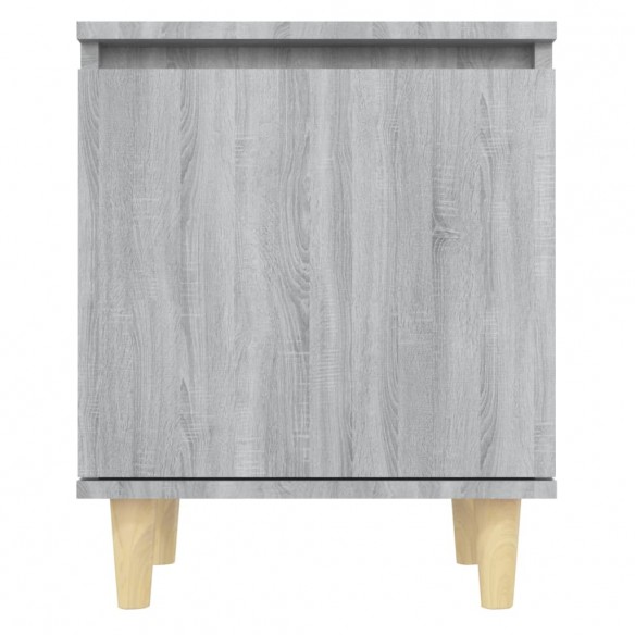 Tables de chevet pieds en bois 2 pcs Sonoma gris 40x30x50 cm