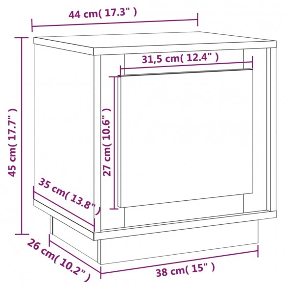 Table de chevet blanc brillant 44x35x45 cm bois d’ingénierie