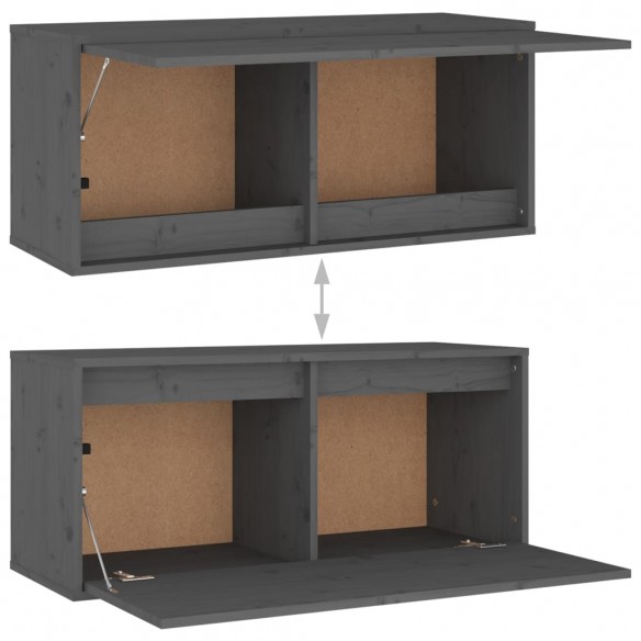 Meubles TV 2 pcs Gris Bois massif de pin