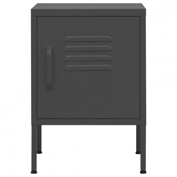 Table de chevet Anthracite 35x35x51 cm Acier