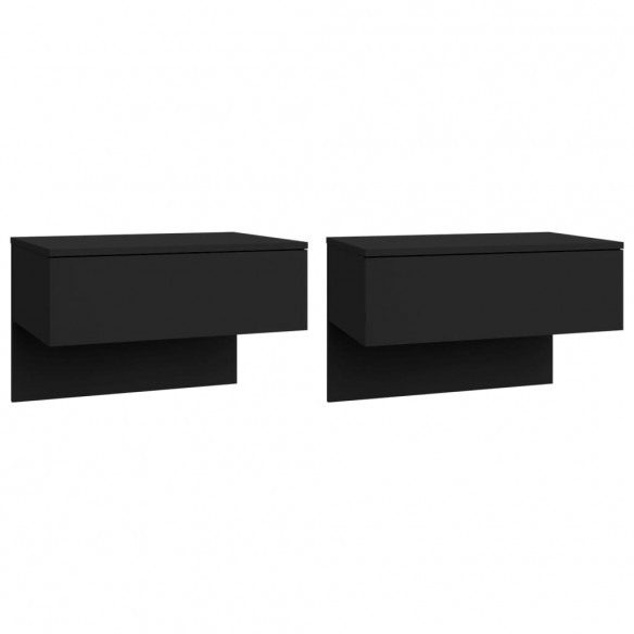 Tables de chevet murales 2 pcs Noir