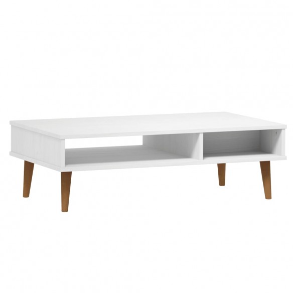 Table basse MOLDE Blanc 100x55x31 cm Bois de pin massif