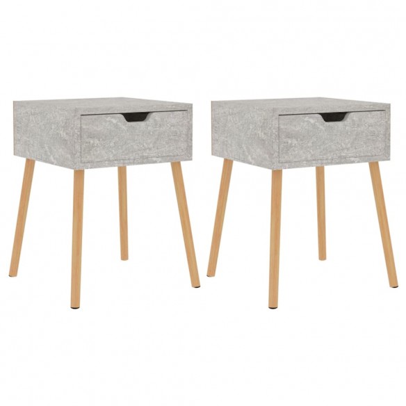 Tables de chevet 2 pcs Gris béton 40x40x56 cm Aggloméré