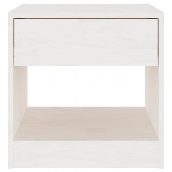 Table de chevet Blanc 40x31x40 cm Bois de pin massif