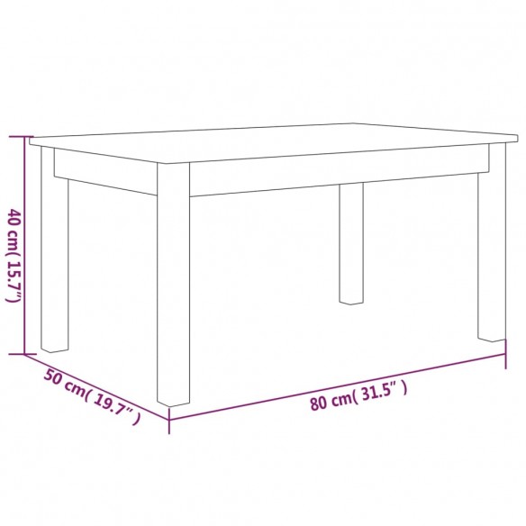 Table basse 80x50x40 cm Bois massif de pin